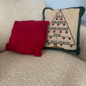 Christmas Holiday Pillow Pair – Needlepoint